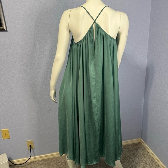 Banana Republic Teal Trapeze Flowy Pockets Midi Dress - Picture 6 of 6